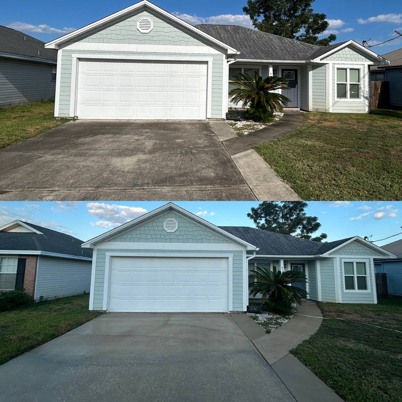 Professional Driveway & House Washing Completed in Fort Walton Beach, Florida